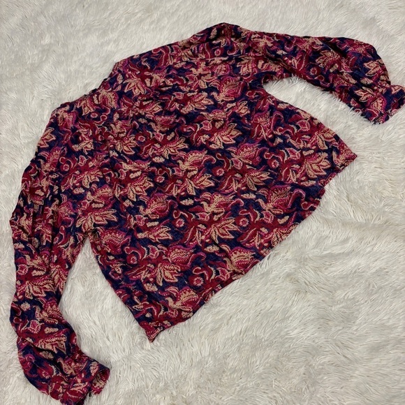 ANTHROPOLOGIE Pilcro Lucille Peasant paisley boho Blouse woman’s size small - Picture 11 of 13